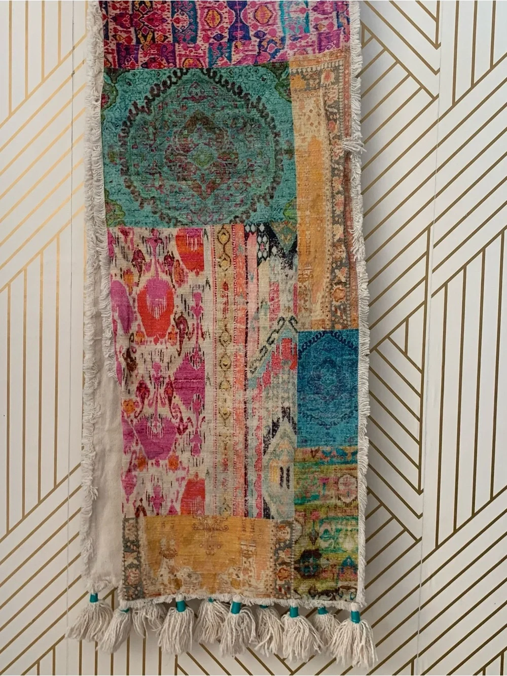 Bohemian Boho Table Runner rustic colorful Anthropologie pier one inspired 74x14